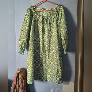 New Pink City Prints Cotton Poplin Pullover Dress M/L